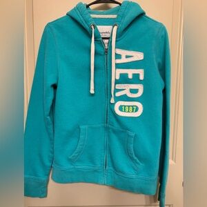 Aeropostale Blue Zipp Hoodie Sweatshirt